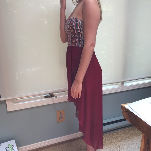 High Low Strapless Dress - Picture 4 of 9